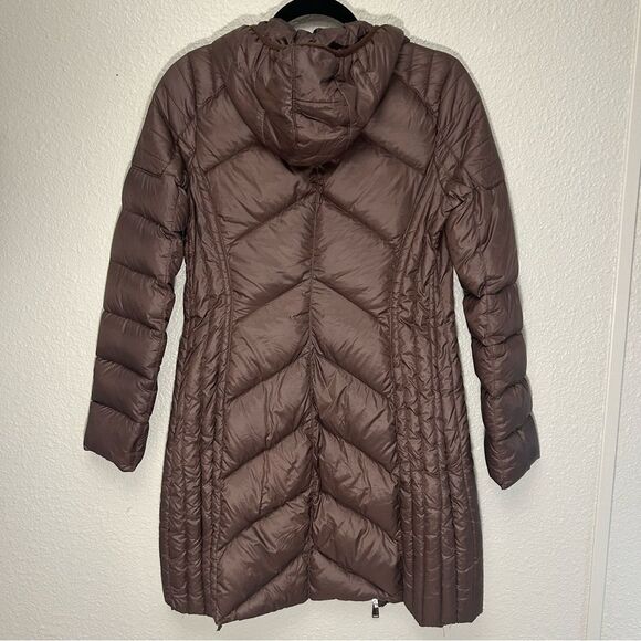 BCBGENERATION Hooded Puffer Down Packable Jacket Chocolate Brown Size XS - Picture 10 of 15